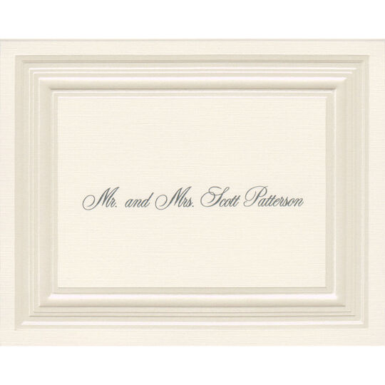 Mon Ami Pearl Frame Folded Note Cards - Raised Ink
